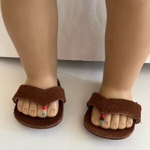 Sold On Another Platform - American Girl Pleasant Co Kwanzaa Brown Suede Sandals